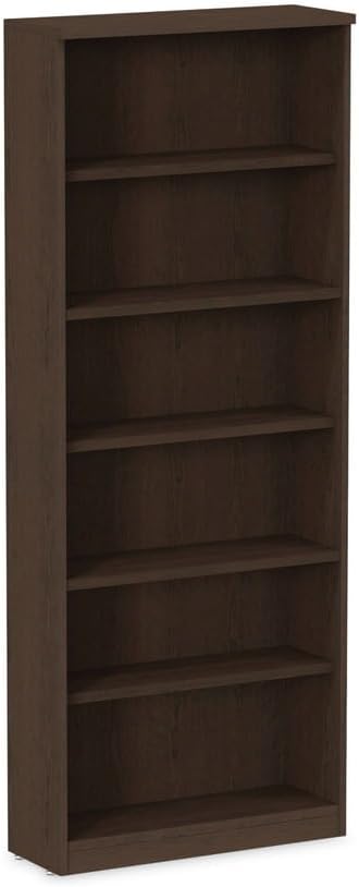 Alera ALE Valencia Series Bookcase, Six-Shelf, 31 3/4w x 14d x 80 3/8h, Espresso