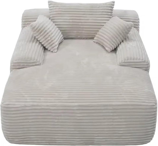 Oversized Chaise Lounge Chair Indoor - 67" Chaise Lounge Chair Indoor Plush Upholstered Sofa Bed with 2 Throw Pillows Armrests