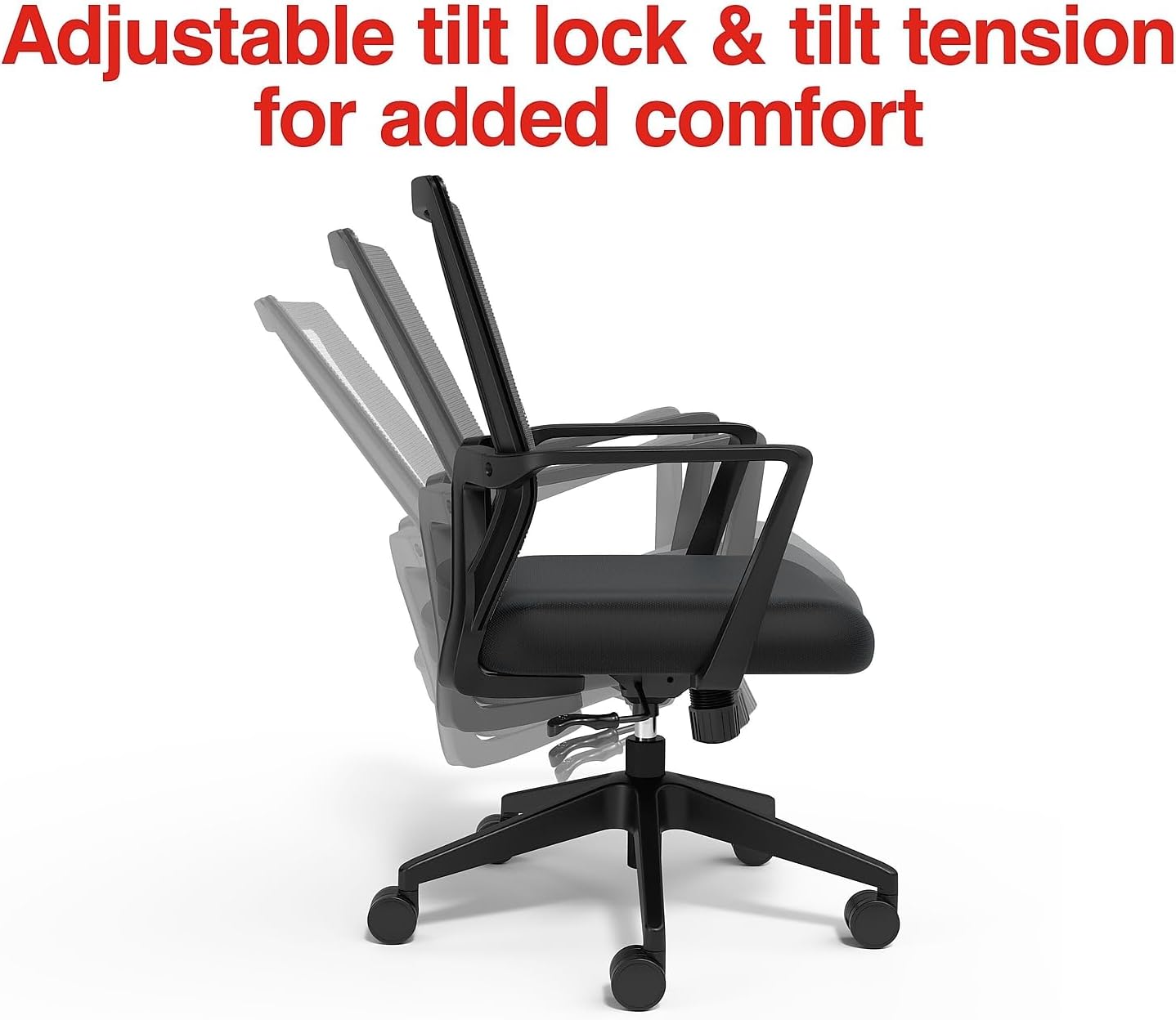 Staples Cartwright Ergonomic Office Desk Chair, Adjustable with Breathable Mesh & Lumbar Support, Perfect for Home & Office, Black