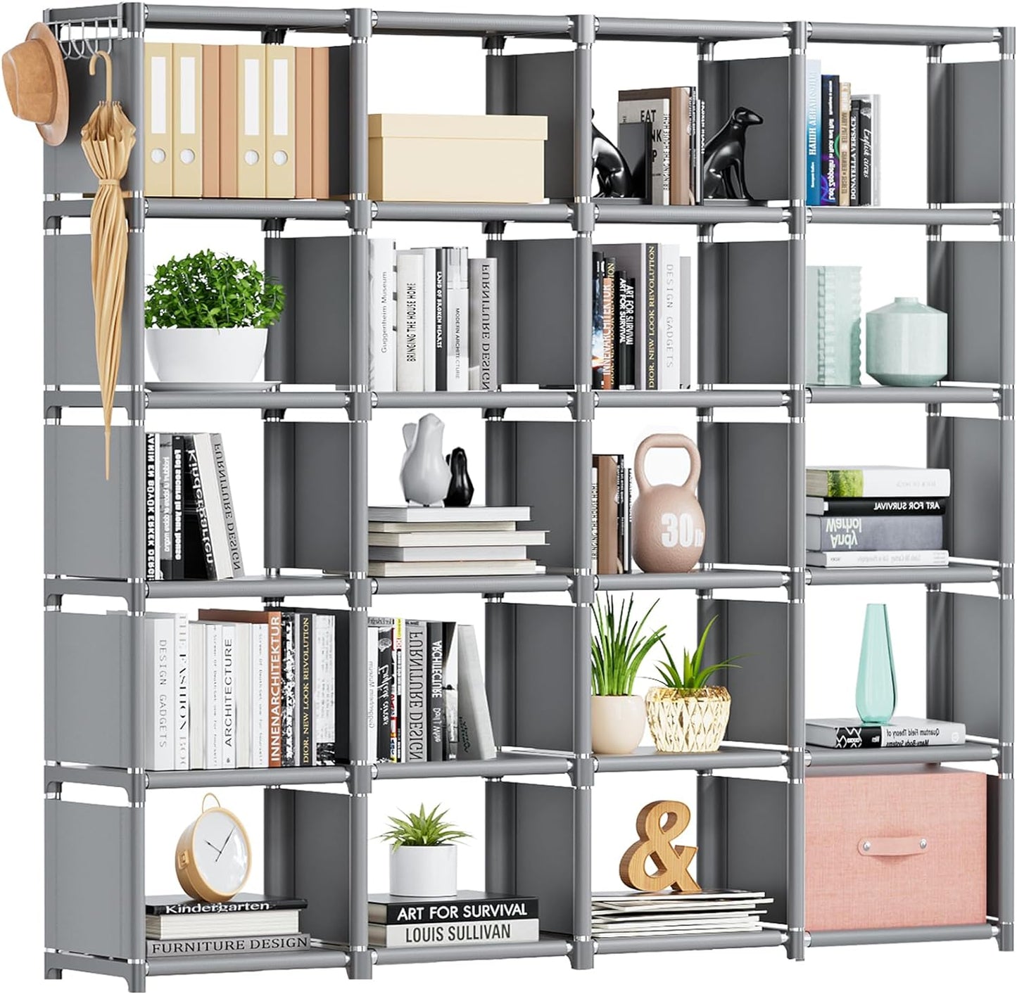 Mavivegue Bookcase, 18-Cube Extra Large Book Shelf, DIY Cube Storage Organizer for Bedroom, Living Room, Home Office - Black