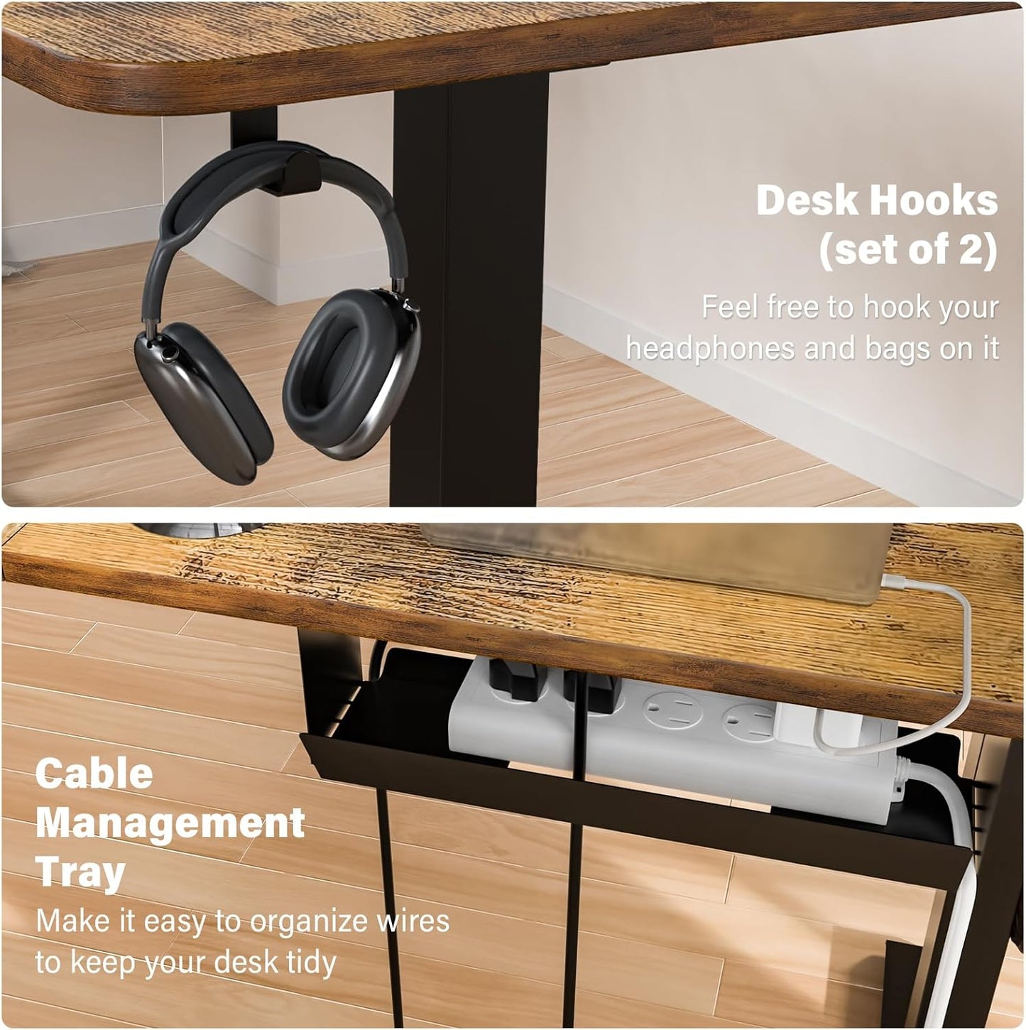 Upgrade Version 63 * 55 inch L Shaped Electric Adjustable Height Standing Desk, Corner Stand Up Desk, Sit Stand Computer L Table for Gaming Office