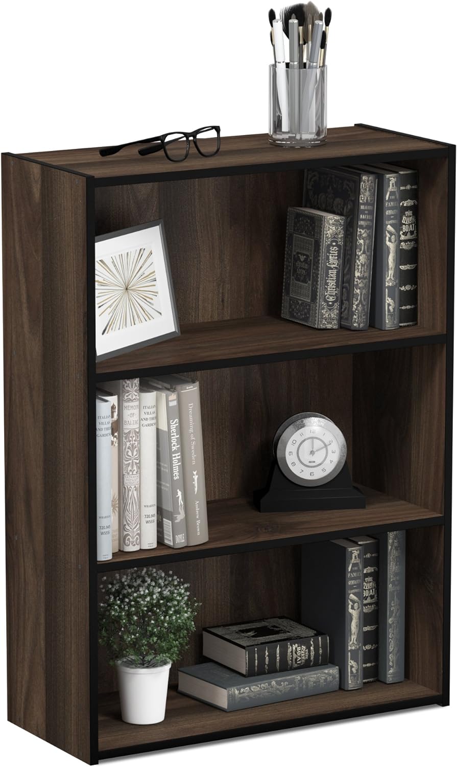 Furinno Pasir 3-Tier Open Shelf Bookcase, Plain White